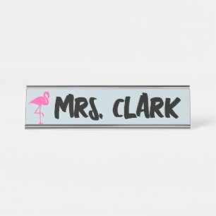 Mesa Placa de nome personalizado do FLAMINGO DESK