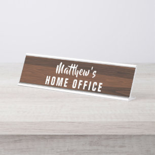 Mesa Placa de Nome Personalizado do Office Home
