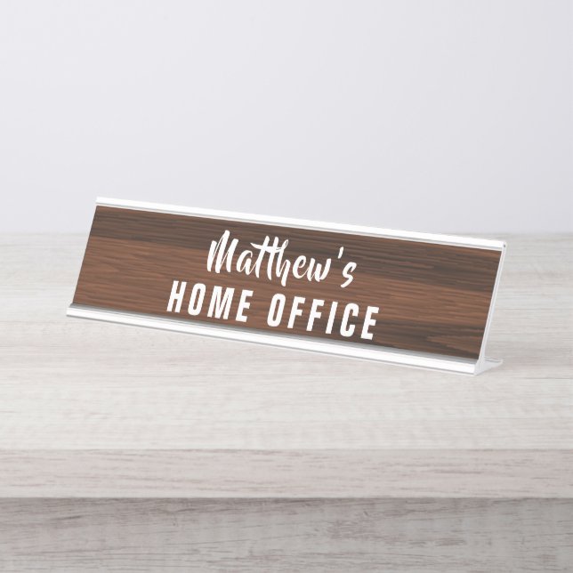 Mesa Placa de Nome Personalizado do Office Home (Frente)