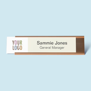 Mesa Placa de Nome Personalizável com Logotipo da Empre