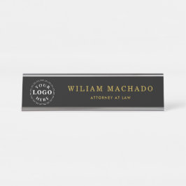 Mesa Placa de nome preto profissional para advogados