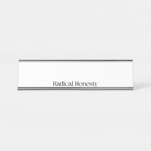 Mesa Placa de Nome Profissional Honestidade Radical (Frente)