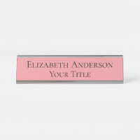Placa de nome rosa para mulheres