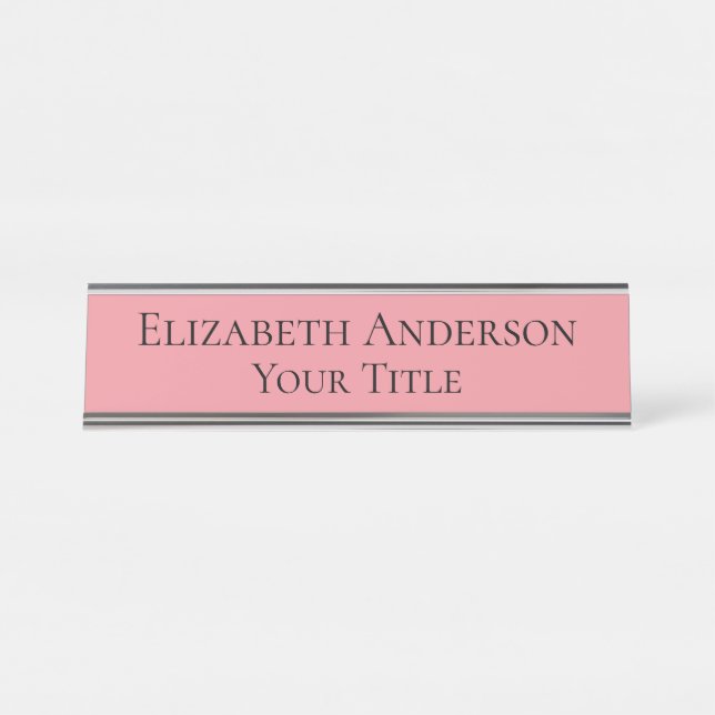 Mesa Placa de nome rosa para mulheres (Frente)