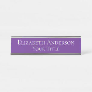 Mesa Placa de nome roxo simples