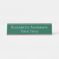 Placa de nome verde de caçador simples