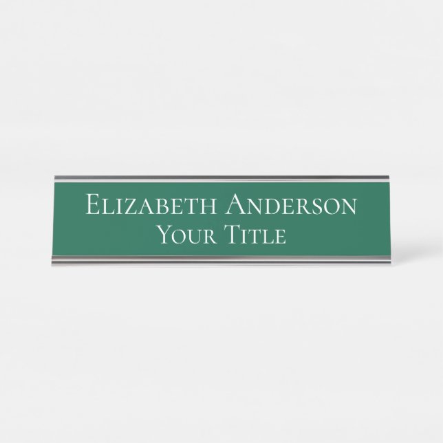 Mesa Placa de nome verde de caçador simples (Frente)
