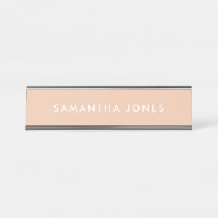 Mesa Placa de Nomes Personalizada de bege Simples Neutr