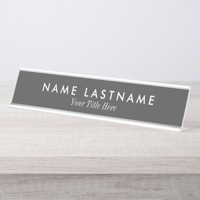Mesa Placa de Nomes Personalizada Simples e Simples da  (Frente)