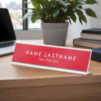 Placa de Nomes Personalizados Simples E Vermelhos