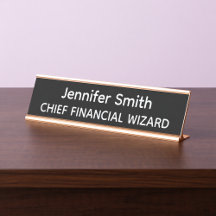 Placa Personalizada de Nome de Mago Financeiro Che
