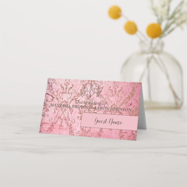 Mesa Rosa Russo - Cartão de Lugar (Frente)