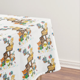 Mesa Toalha de mesa, Feliz Aniversário Teddy Bear Fox C
