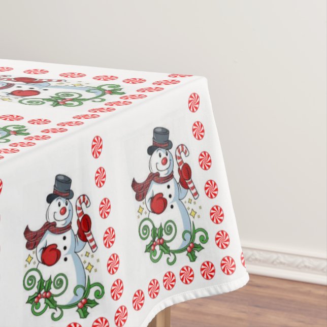 Mesa Toalha de Natal, Boneco de Neve (Posição Original)