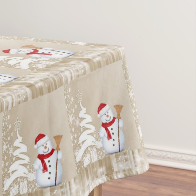 Mesa Toalha de Natal, Boneco de Neve (Posição Original)
