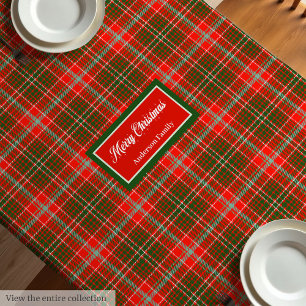 Mesa Toalha de Natal com Monograma Vermelho e Verde Art