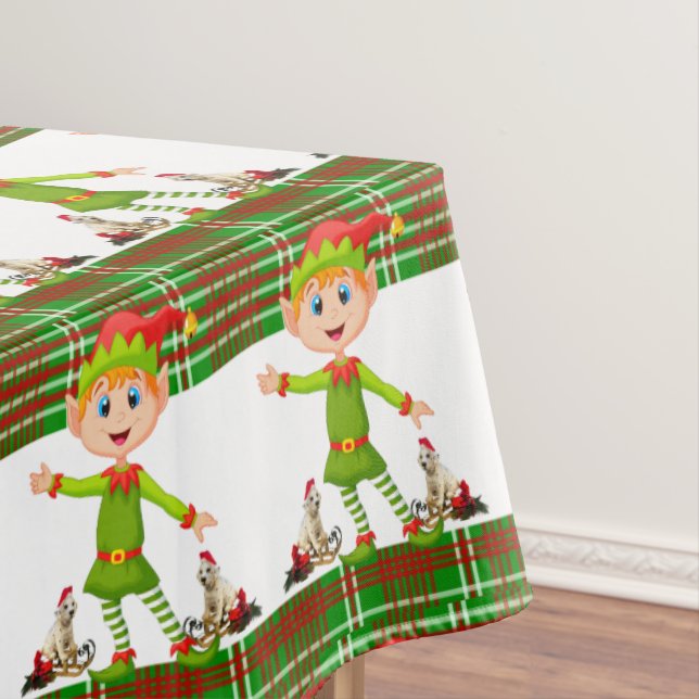 Mesa Toalha de Natal, Feliz Natal, Elfo (Posição Original)