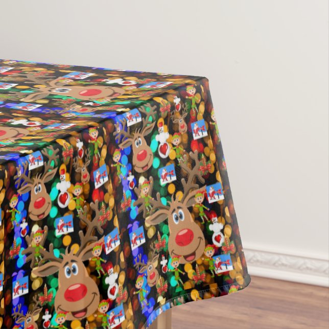 Mesa Toalha de Natal, Feliz Natal, Elfo (Posição Original)