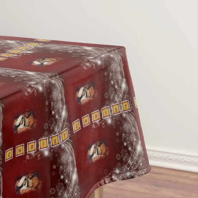 Mesa Toalha de Natal, Jesus Cristo (Posição Original)