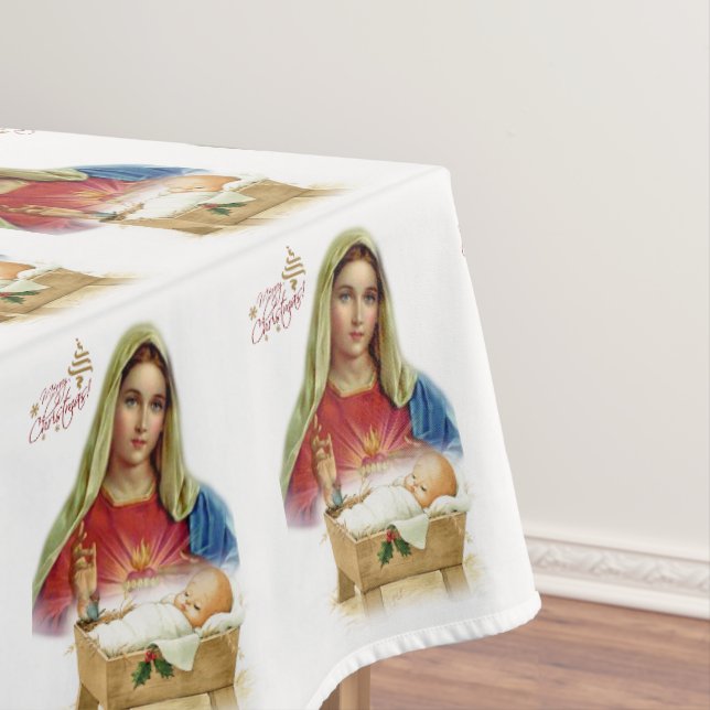 Mesa Toalha de Natal, Jesus Cristo (Posição Original)