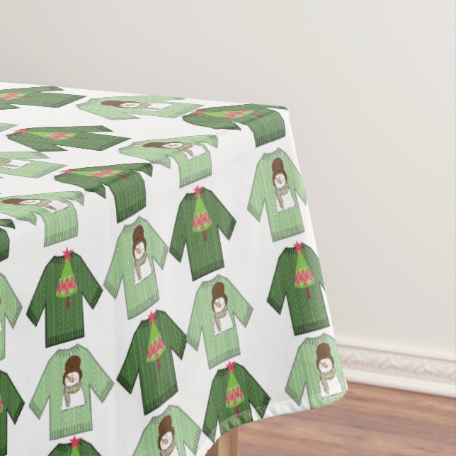 Mesa Toalha de Natal, Suéteres de Natal Verdes (Posição Original)