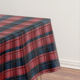 Mesa Toalha de Natal Xadrez Azul e Vermelho Clássico