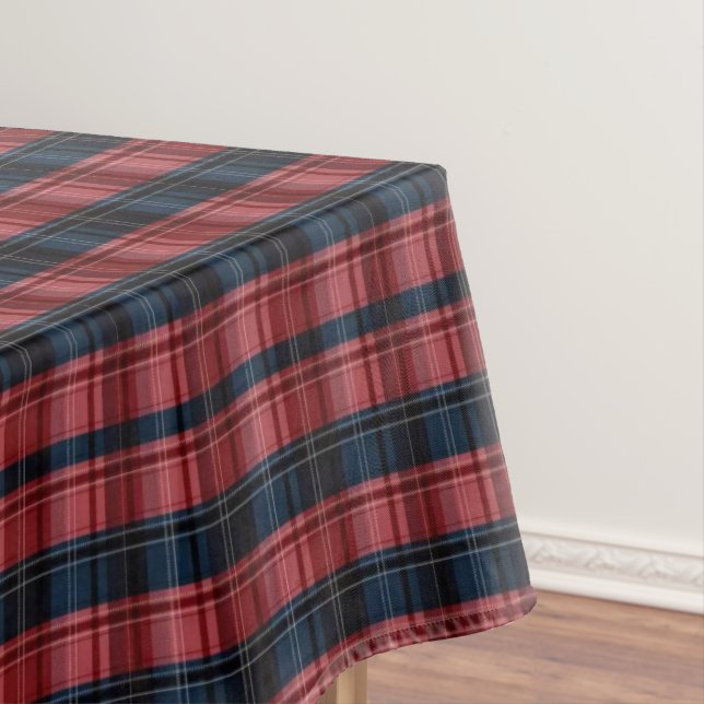 Mesa Toalha de Natal Xadrez Azul e Vermelho Clássico (Posição Original)