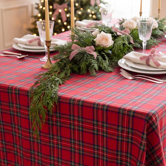 Mesa Toalha de Natal Xadrez Vermelho Clássico (Criador carregado)