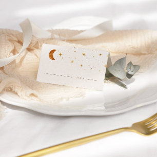 Mesa Vintage Celestial Moon Stars Cartão de Casamento
