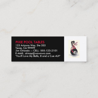 MESAS DE BILHAR & BILHAR - MODELO DE CARTÃO DE