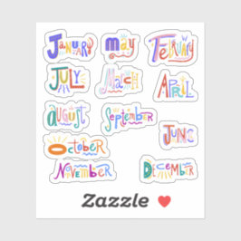 Meses dos adesivos do Ano