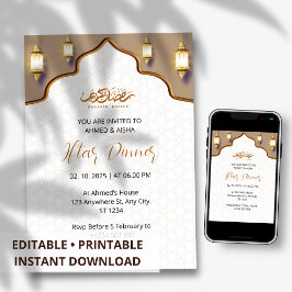 Mesquita de ouro castanho ramadã para convite jant