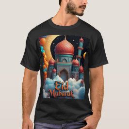 Mesquita Eid Mubarak com Camisa Balões para Homens