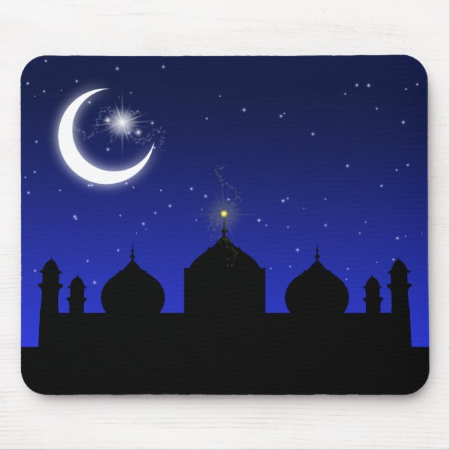 Mesquita Silhouette à noite - Mousepad (Frente)