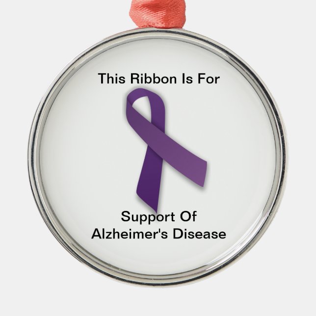 Metal A consciência de Alzheimer - ornamento (Frente)