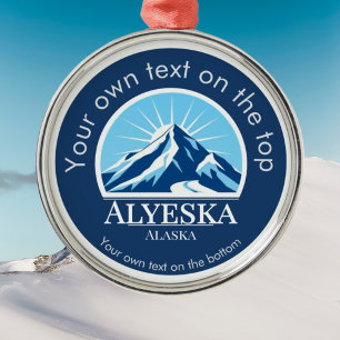 Metal Alyeska resort Alaska esqui medalha ornamento de m