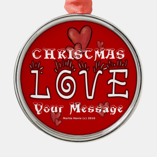 Metal Amor de Natal - Personalizar - Ornamento (Frente)
