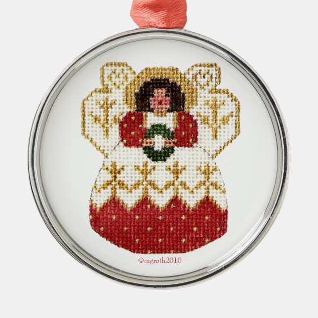 Metal anjo com ornamento de coroa (Frente)