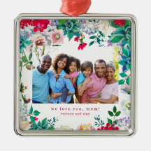 Bonito Floral com Presente de Ornamento Fotográfic