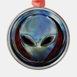 Metal Cabeça de Alienígena metálica 03 Ornamento
