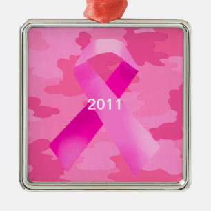 Metal Camuflagem Cor-de-Rosa Escura Ornamento de Data da
