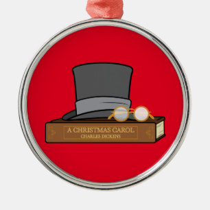 Metal Carol de Natal com Ornamento Cerâmico de Chapéu