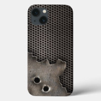 Metal com fundo de buracos de bala