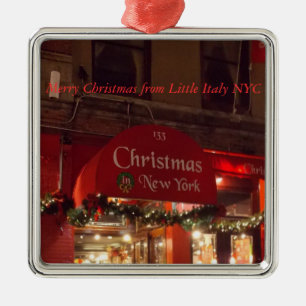 Metal Feliz Natal de pouco ornamento de Italia NYC 1
