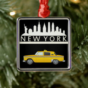Metal Guia de Táxi Amarelo de Nova York - Ornamento