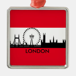 Metal Londres Olho Skyline, Inglaterra Ornamento de Nata