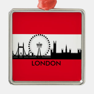 Metal Londres Olho Skyline, Inglaterra Ornamento de Nata