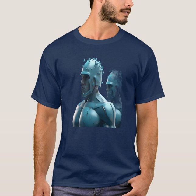 Metal Men on a Midnight Blue, Short Sleeve T-Shirt (Frente)