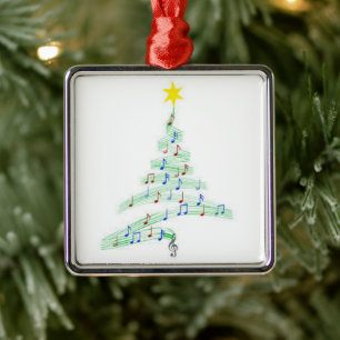 METAL ** NOTAS MUSICAIS ÁRVORE DE NATAL** ORNAMENTO