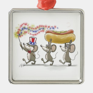 Metal O quarto Ornamento Quadrado Feliz de Mic, Mac & Mo